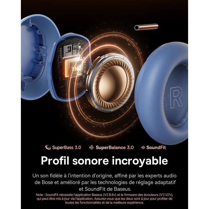 Baseus Inspire XH1 Casque Bluetooth Sans Fil à Réduction De