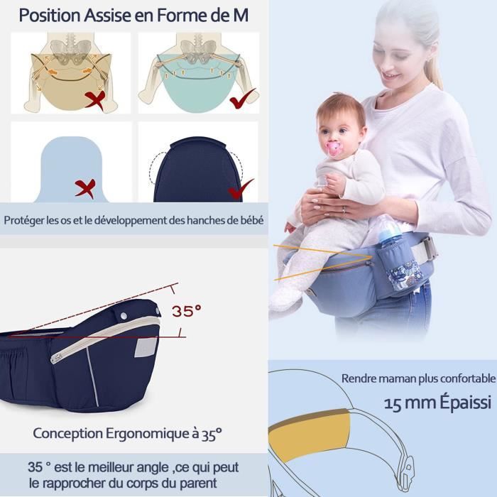 Acheter Porte-bébé ergonomique avec siège de hanche amovible, porte-bébé  multifonctionnel du nouveau-né au tout-petit