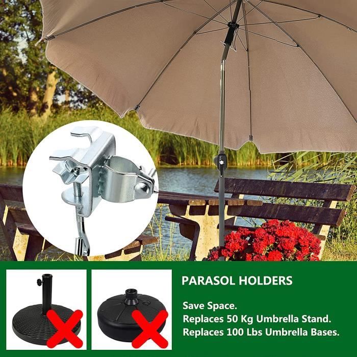 ENAIAH Support Parasol Balcon Porte-Parasol en métal Pince de