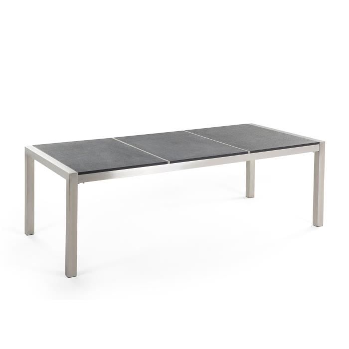 Salon de jardin en aluminium coussin en tissu gris foncé table basse Salon de jardin en aluminium coussin en tissu gris foncé table basse
