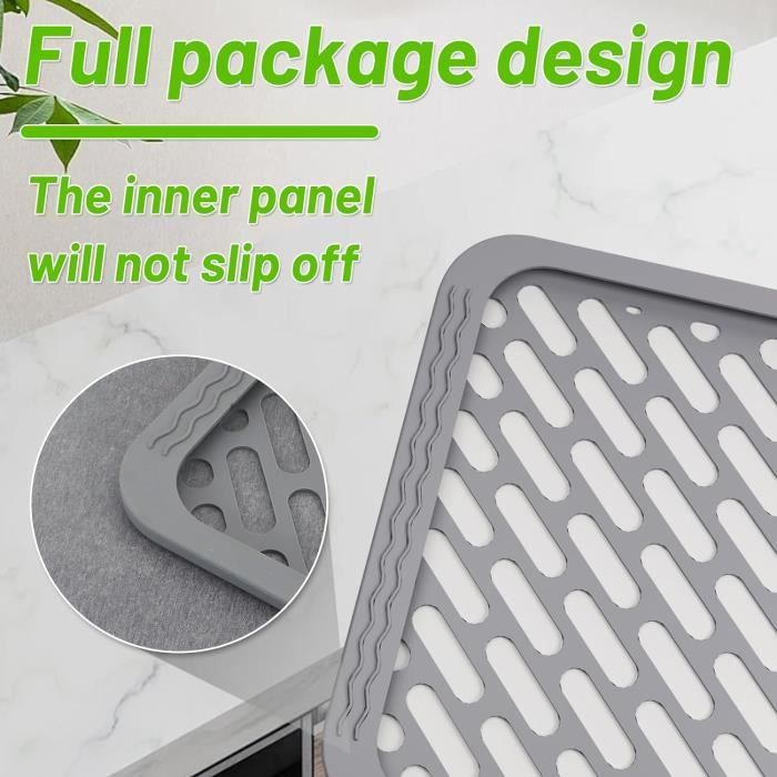 KEELYY Tapis De Séchage Vaisselle En Silicone, Tapis D'égouttement En Silicone Pour Vaisselle