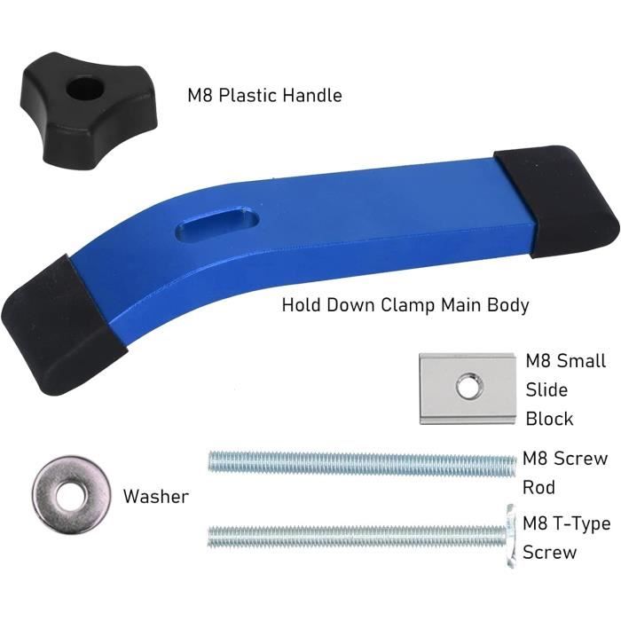 POWERTEC 71168 Lot De 2 Colliers De Serrage En T, 14,9 Cm (L) X 3