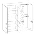 Chambre complète ONIEL Blanc/Chêne - Lit 140x200cm - Armoire 4 portes avec miroir - Chevets suspendus-3