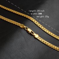 Chaîne Homme Or 18K Plaqué - Longueur 60cm, Acier Inox - Neuf Sans Boîte