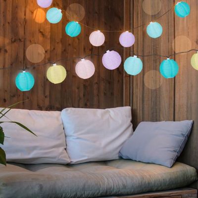 Guirlande Lumineuse Solaire Grundig - 10 Lanternes LED Blanc Chaud, 3.8 M, Panneau Solaire Inclus, Autonomie 6-8h