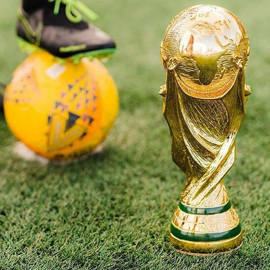 AMMICCO Trophée Football Or - Réplique Coupe Du Monde - Décoration Et Cadeau Fan Football