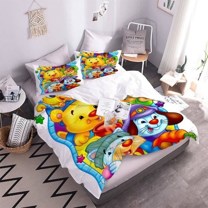 Housse De Couette Dinosaures 3D - 3 Pièces King 220x240 Cm, Microfibre Douce, Fermeture Zip