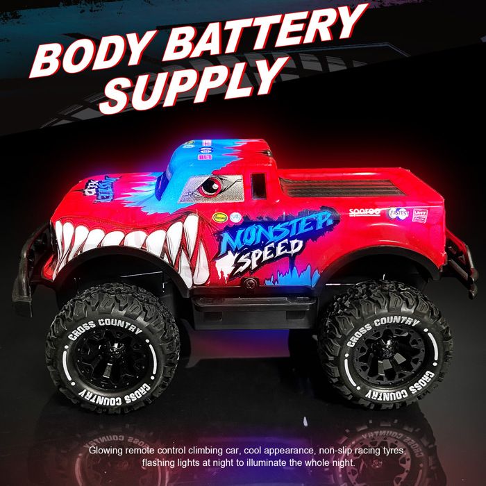 Voiture Télécommandée Tout Terrain 1:24 Avec Contrôle Gestuel, Musique Et Lumières - 2.4GHz 4WD RC Stunt Car Bleu/Vert