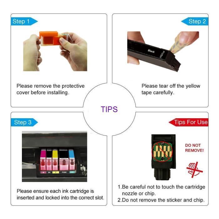 Lot De 5 Cartouches D'Encre Compatibles Pour Imprimante Canon PIXMA MP550 - PGI-520/521 - Avec Puces