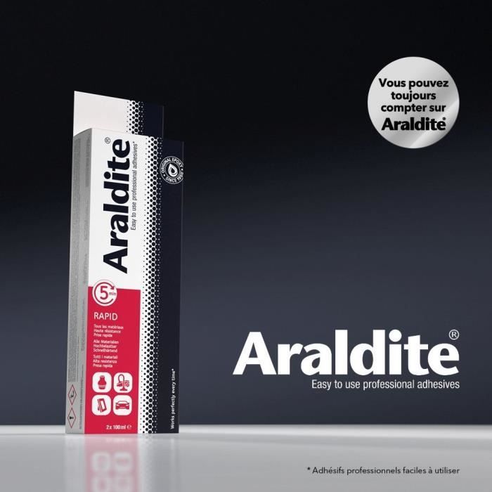 Cache Colle Rouge Colle époxy bi-composant - CYANOLIT - Araldite - Raprid rouge - 2 x 100 ...