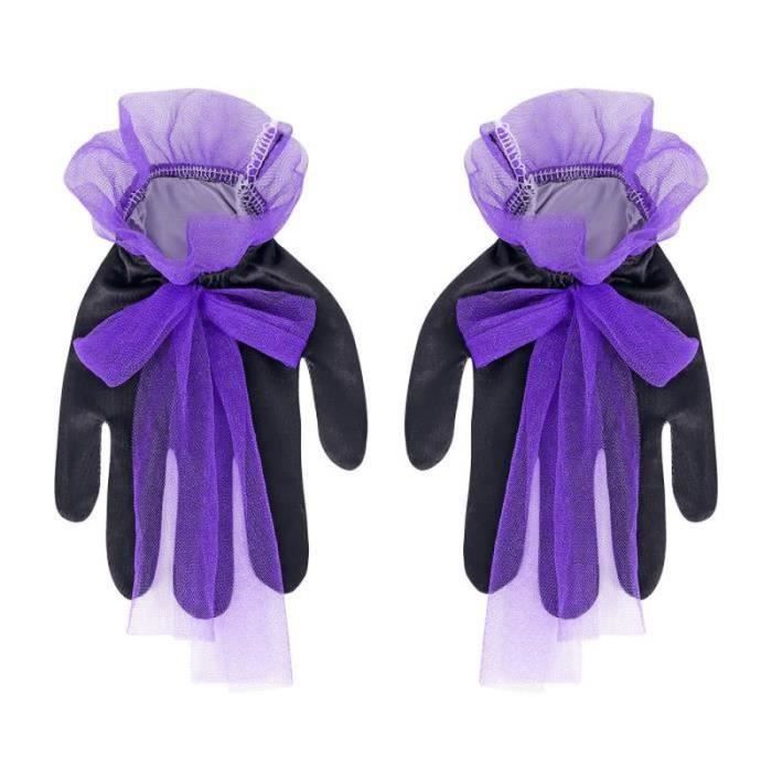 Costume Cosplay Enfant Style Démon / Chanteuse Pop - Ensemble 3 Pièces + 2 Postiches Cheveux Longs - Pour Fille, Halloween, Fête Déguisée
