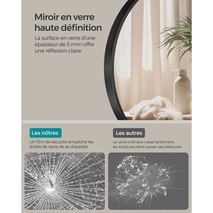 EMKE Miroir Salle De Bain 60x100cm, Miroir Mural Salle De Bain Avec Cadre En Or Brossé, Miroir Mural Ovale, Horizontal/Vertical, Pour Salle De Bain, Couloir, Salon, Chambre à Coucher, WC Invités
