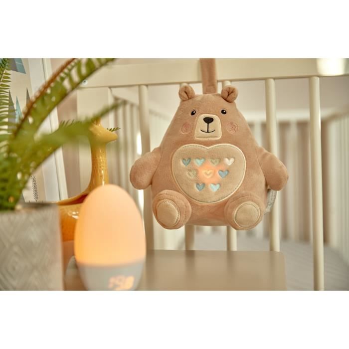 Veilleuse Peluche Ollie Le Hibou - CrySensor Automatique - 6 Sons Apaisants - USB Rechargeable - Lavable
