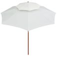 Atyhao Parasol de terrasse 270 x 270 cm Poteau en bois Blanc crème 98666-0