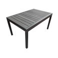 Table de jardin extensible en aluminium Toilinux - Byron - 6 personnes - Plateau composite effet bois-0