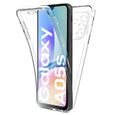 Coque pour Samsung Galaxy A05s - housse etui silicone gel fine 360 integrale (avant et arriere) + film ecran - TRANSPARENT-0
