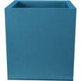 Bac à fleurs carré RIVIERA GRANIT - Plastique - 40x40 cm - Bleu-0