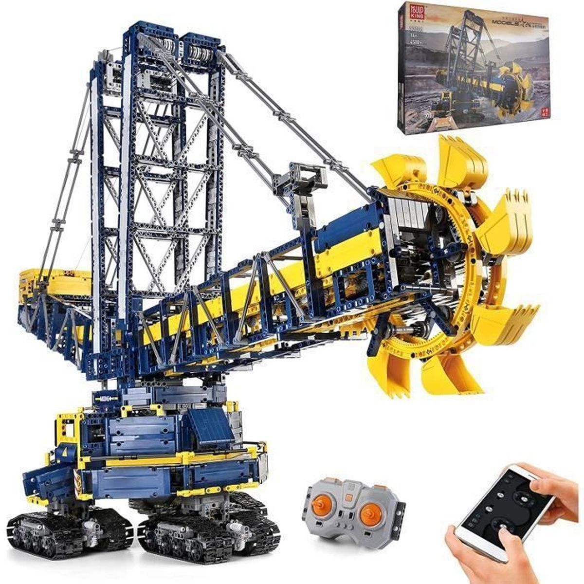 Grue Technique Télécommandée Mould King 8506 Pièces - Grue à Chenilles Avec Moteurs, Cadeau Construction STEM