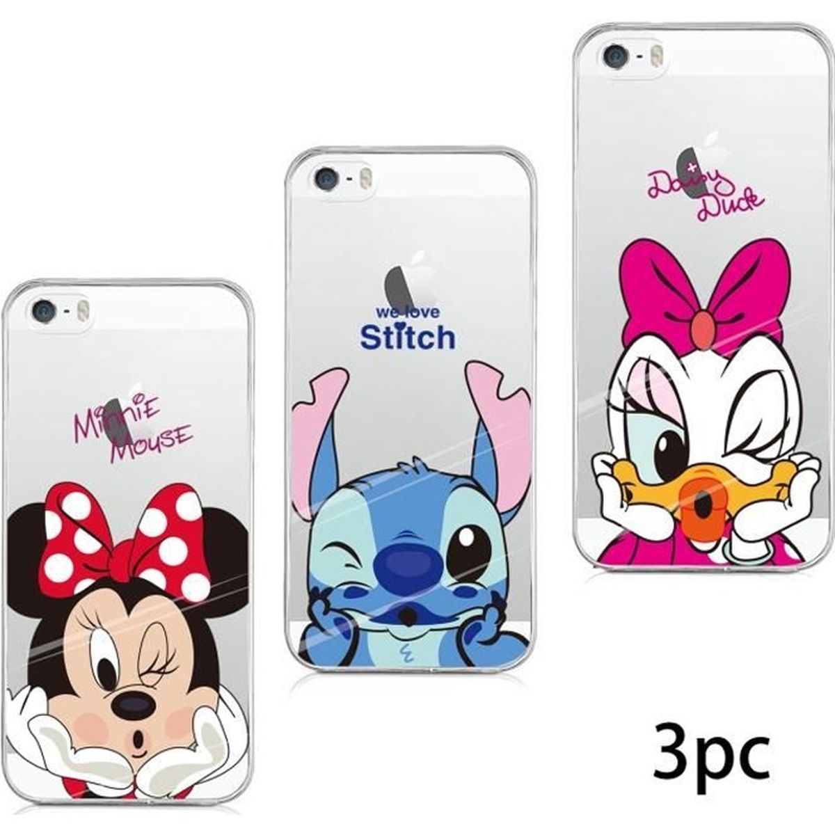 Coque Pour Apple iPhone 5 5S SE 3PC Disney Minnie Schéma Souple Premium TPU Gel Silicone