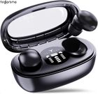 FINGERTIME Ecouteurs Bluetooth sans Fil 5.4 avec HiFi Stéréo Réduction du bruit 45 Heures d'autonomie LED Pour iOS Android Sport Noir