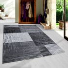 Homebyhome Tapis de Salon à Motif Carreaux Chiné Noir Tapis 160x230 cm - Poil Court, Moelleux et Tendance