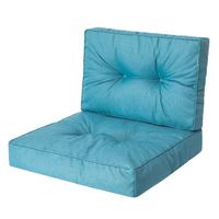 PillowPrim, Coussin de Chaise, pour Fauteuil en Rattan, Extérieur, de Palette, de Siège, Meubles en Rattan, Bleu, 59 x 59 cm