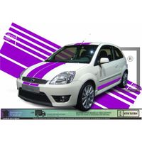 Ford Fiesta ST complet Bandes latérales capot toit hayon - VIOLET - Kit Complet  - Tuning Sticker Autocollant Graphic Decals