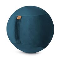 Sitting Ball - JumboBag - Samt Bleu pétrole - Diamètre 65 cm - Housse lavable - Boule ergonomique