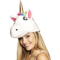 Déguisement - Chapeau tête de licorne adulte - Blanc, Doré, Coloré - Extérieur