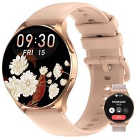 Blackview Montre Connectée Femme avec Appel Bluetooth 5.3, IP68/SpO2/Fréquence Cardiaque/Sommeil/Podomètre pour iOS Android Or
