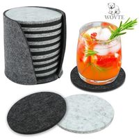 18pcs dessous de verres WOVTE ronds avec boîte de rangement, lavables, pour boissons chaudes et froides - gris foncé, gris clair