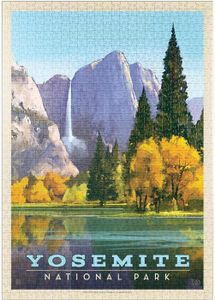 PUZZLE Yosemite National Park: Golden Vista, Vintage Post