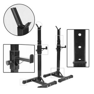 RACK DE RANGEMENT Rack à squat en acier - Support pour barre de squat réglable - Charge maximale : 200 kg