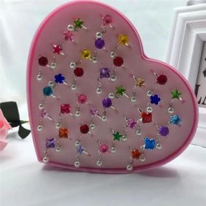 MAQUILLAGE Bague en forme de cœur pour enfants - Diamant Perle - Gros bijou - Mode - Simulation
