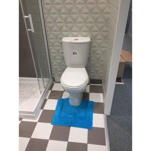 Gris Gray Peluche Toilette Couvercle Couverture Tapis Salle de Bain Accessoire Comforel Nylon NEUF