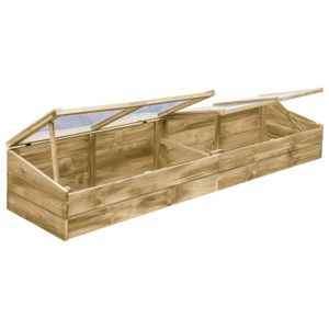SERRE DE JARDINAGE Serre en bois de pin imprégné - SWT - 200x50x35 cm - Avec toit - Pour un usage extérieur