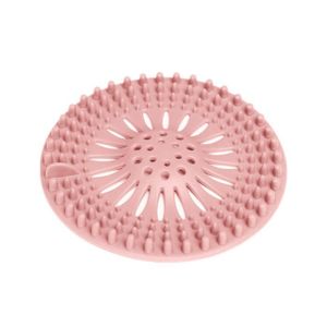 SIPHON DE LAVABO 113 mm - Gris Clair - Bouchon de baignoire en Silicone, couvercle de vidange Anti blocage de l'évier, filtre