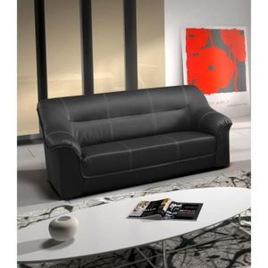 Canape Beata Simili Noir 3 Places Achat Vente Canape Sofa