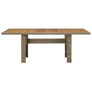 TABLE DE JARDIN  Table à dîner de jardin Marron 200x100x74 cm Résine tressée bois d'acacia massif, acier enduit de poudre