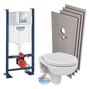 WC - TOILETTES Grohe Pack WC bâti-autoportant + WC Porcher sans b