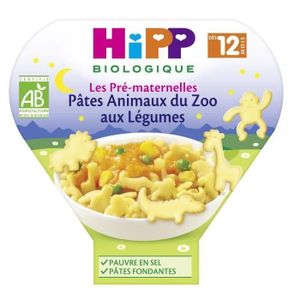 PLATS CUISINÉS HIPP 6 pack de Pâtes Animaux du Zoo aux Légumes  assiette 230g