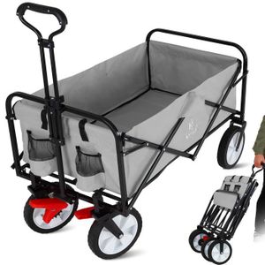 Chariot De Transport Pliable 300 Kg - Plateau 77x50 Cm Antidérapant - Roues 5 Pouces - Manche Rabattable