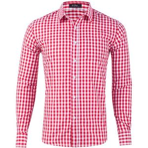 CHEMISE - CHEMISETTE Chemise Homme Coton Manches Longues Chemisette à Carreaux Classiques Casual Shirts Business Formelle Chemises Regular Fit - rose 