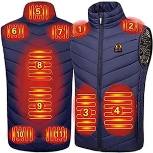 Gilet Chauffant USB Homme Femme - 6 Zones Chauffantes, Col Inclus, Pour Moto Camping Ski (Batterie Non Incluse) - 5