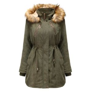 MANTEAU - CABAN Manteau d'hiver femme veste capuche velours côtelé