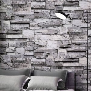 3d Ardoise Pierre Brique Effet Papier Peint Gris Texture Realiste