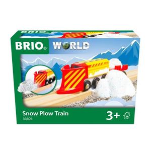 VÉHICULE CIRCUIT Train Chasse-neige BRIO - Accessoire Circuit de train en bois - Mixte dès 3 ans