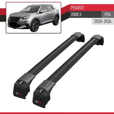 Barres De Toit Pour Peugeot 2008 (A94) 2013-2019 - Aluminium, Charge 75kg, Amovibles - Garantie 2 Ans