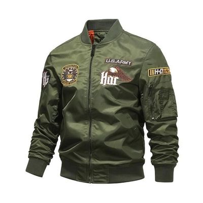 Blouson de Pilote Homme Motif Brode Aigle Coupe standard Vert INSFITY Vert Cdiscount Pret a Porter