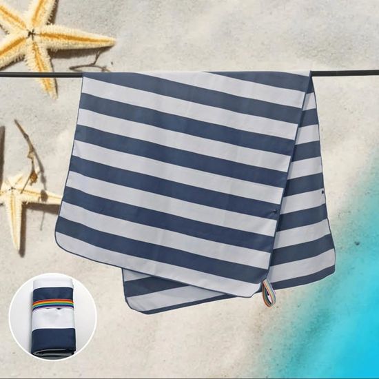Serviette Plage SummerSand Anti-Sable - 160x80cm - Microfibre Rapide Séchage